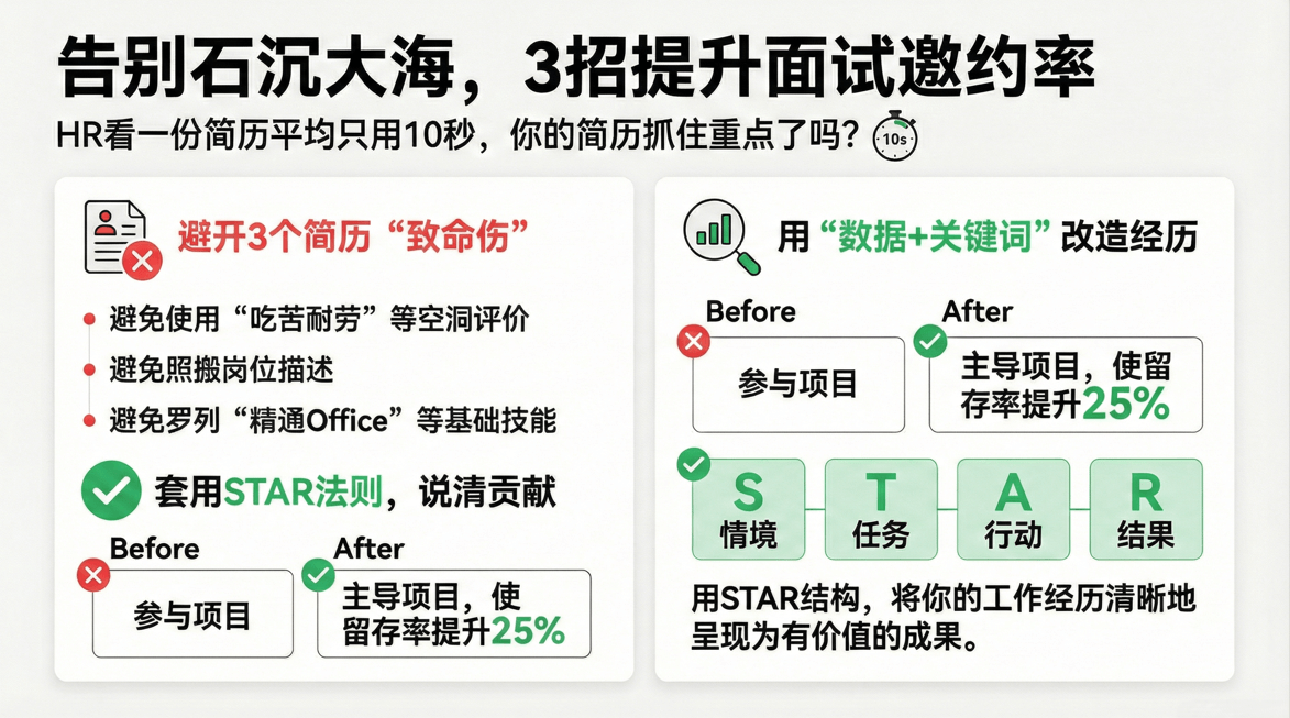 投了很多简历，但是一直没有面试邀请，怎么办？